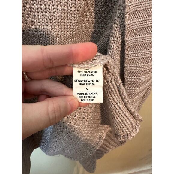 Honey Punch Knit Cardigan Small Open Front Sweater Neutral Women - Picture 4 of 5